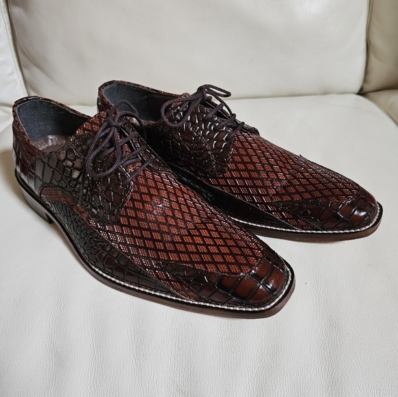 STACY ADAMS Men's Giansanti Croco-Rombo, Size 8.5, EUC - Picture 1 of 7